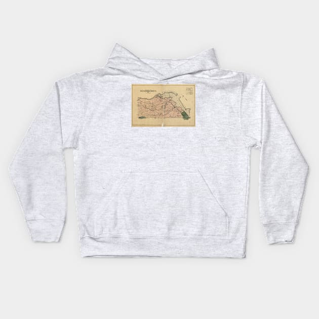 Vintage Map of Alexandria County Virginia (1878) Kids Hoodie by Bravuramedia